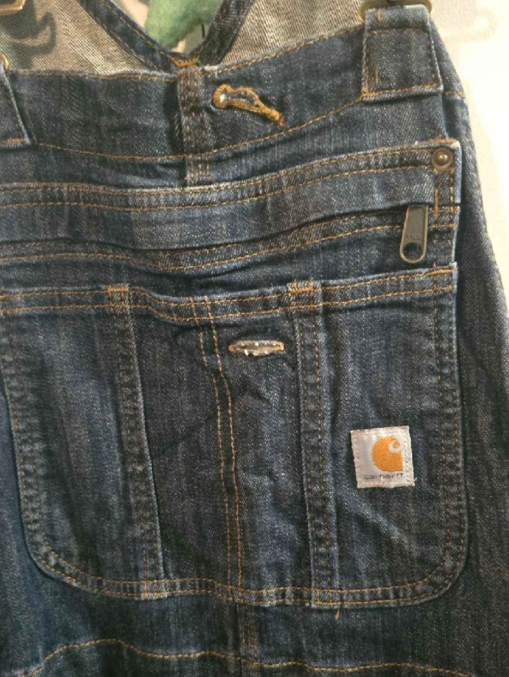 Carhartt Indigo Denim Carpenter Overalls - Picture 3 of 5